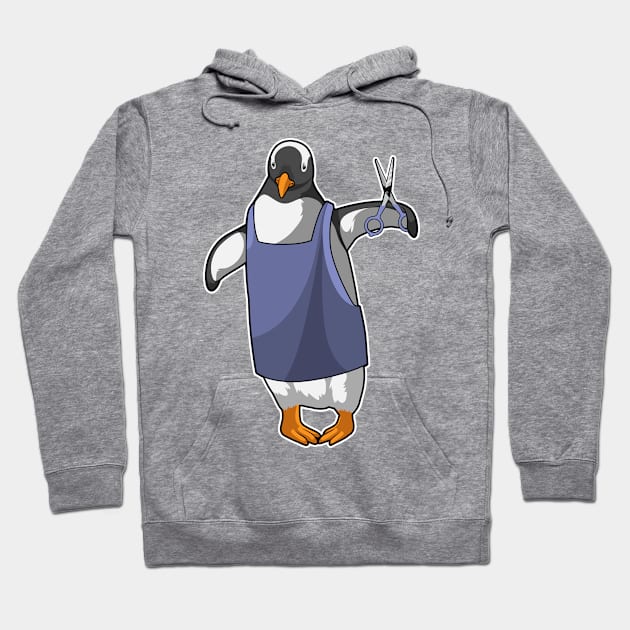 Penguin as Hairdresser with Scissors Hoodie by Markus Schnabel